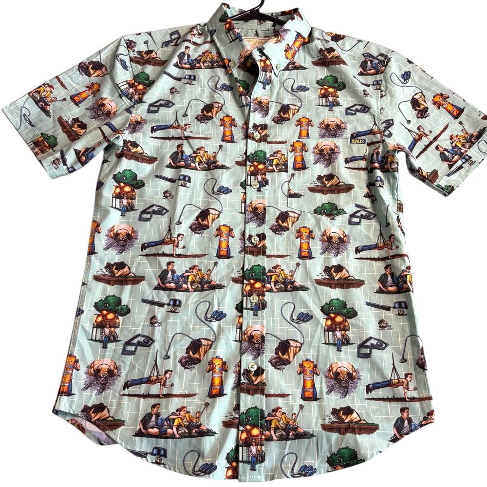 RSVLTS The Sandlot KUNUFLEX Shirt Small Baseball Movie Button Up